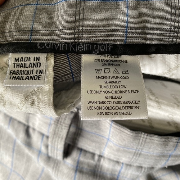 Calvin Klein Golf Men's Gray Checker Pattern Golf Shorts Flat Front Size 36 - Picture 8 of 13